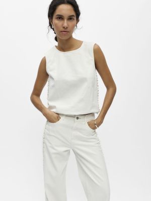 OBJRIO TRICE MW WIDE JEANS 145 White