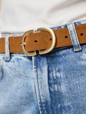PCJUVA SUEDE JEANS BELT NOOS Cognac/W BRUSHE