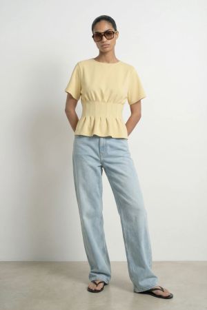 HDSANA SS PLEATED T-SHIRT Anise Flower
