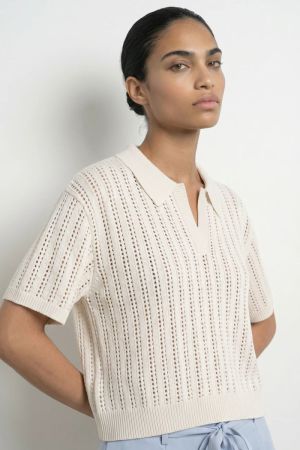 HDTOVA SS POLO KNIT Vanilla Ice