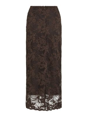 VILORNA HW LACE ANKLE SKIRT Coffee Bean