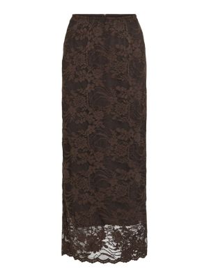 VILORNA HW LACE ANKLE SKIRT Coffee Bean