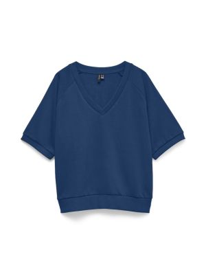 VMSIMONE SS V-NECK SWEAT BOX J Navy Peony