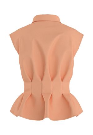 HDUNDINE SL PLEATED SHIRT Coral Sands