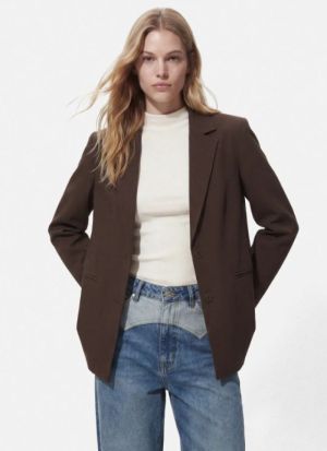 PCBOSELLA LS LOOSE BLAZER NOOS Hot Fudge
