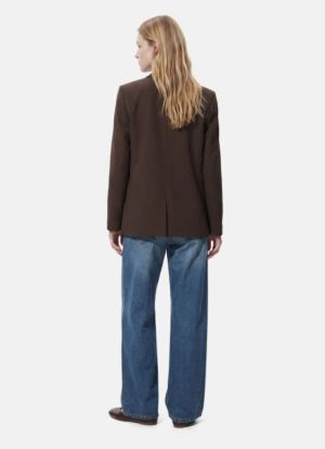 PCBOSELLA LS LOOSE BLAZER NOOS Hot Fudge