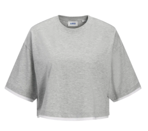 JXANDREA SS CROPPED CONTRAST T Light Grey Mela