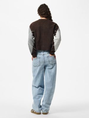 PCSALLY LS KNIT CHECK CARDIGAN Hot Fudge/GREY/