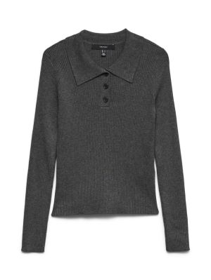 VMSILJERIB LS POLONECK PULLOVE Dark Grey Melan