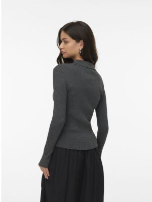 VMSILJERIB LS POLONECK PULLOVE Dark Grey Melan