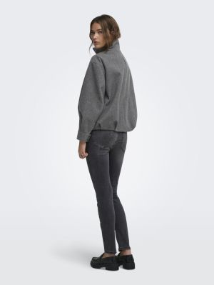 ONLASTA HIGH COLLAR BOMBER JAC Dark Grey Melan