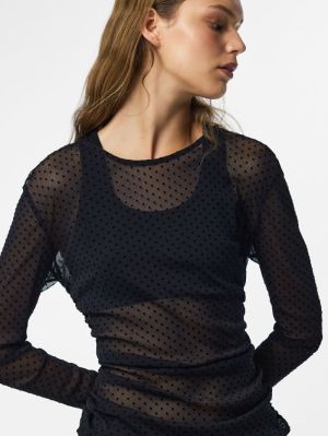 PCBOBO LS MESH ROUCHING TOP JR Black/TINY BLAC