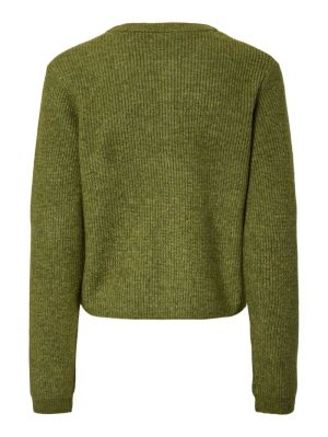 PCSILLY LS O-NECK KNIT CARDIGA Sphagnum/MELANG