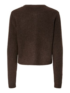 PCSILLY LS O-NECK KNIT CARDIGA Hot Fudge/MELAN