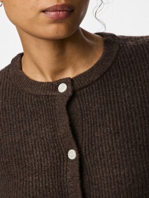 PCSILLY LS O-NECK KNIT CARDIGA Hot Fudge/MELAN