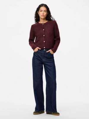 PCSILLY LS O-NECK KNIT CARDIGA Tawny Port/MELA