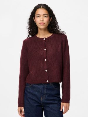 PCSILLY LS O-NECK KNIT CARDIGA Tawny Port/MELA