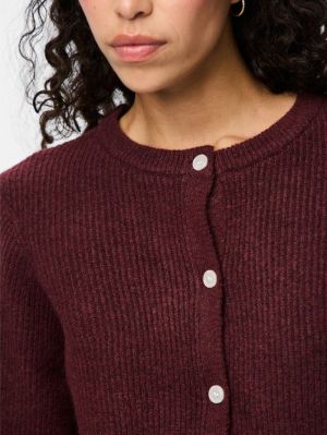 PCSILLY LS O-NECK KNIT CARDIGA Tawny Port/MELA
