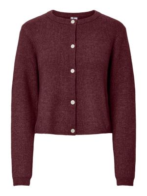 PCSILLY LS O-NECK KNIT CARDIGA Tawny Port/MELA