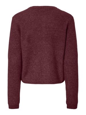 PCSILLY LS O-NECK KNIT CARDIGA Tawny Port/MELA