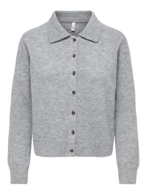 ONLALIVIA LS POLO CARDIGAN KNT Light Grey Mela