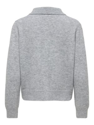 ONLALIVIA LS POLO CARDIGAN KNT Light Grey Mela