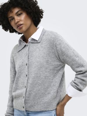 ONLALIVIA LS POLO CARDIGAN KNT Light Grey Mela