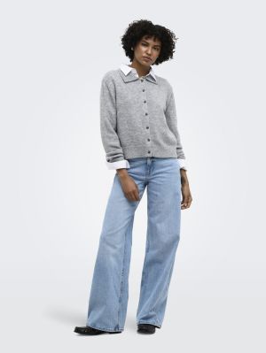ONLALIVIA LS POLO CARDIGAN KNT Light Grey Mela