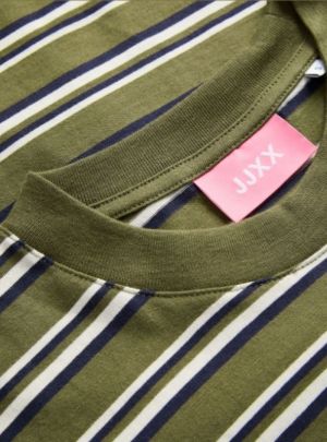 JXSOPHIA BOXY LS STRIPE TEE JR Winter Moss/Nig