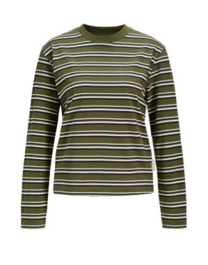 JXSOPHIA BOXY LS STRIPE TEE JR Winter Moss/Nig