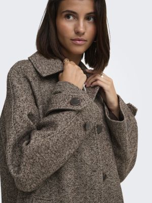 JDYVINGA HERRINGBONE LONG COAT Chocolate Torte