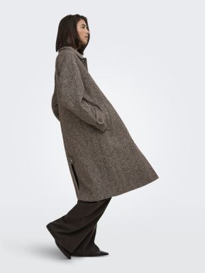 JDYVINGA HERRINGBONE LONG COAT Chocolate Torte