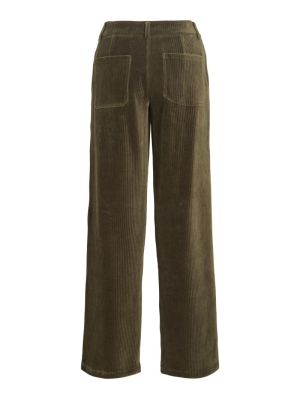 VIKITA RW WIDE CORDUROY PANTS Forest Night