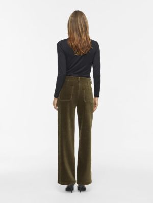 VIKITA RW WIDE CORDUROY PANTS Forest Night