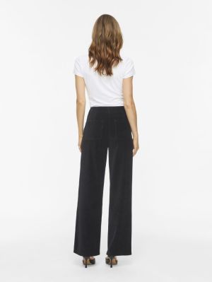 VIKITA RW WIDE CORDUROY PANTS Black Beauty