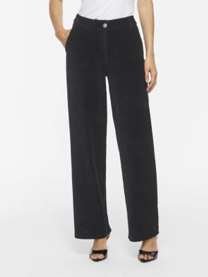 VIKITA RW WIDE CORDUROY PANTS Black Beauty