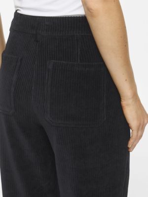 VIKITA RW WIDE CORDUROY PANTS Black Beauty