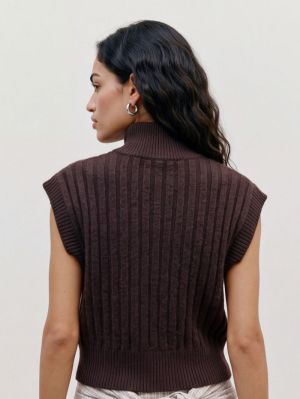 VMBANG RIB SL HIGHNECK ZIPPER Chocolate Torte