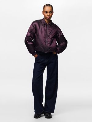 PCELARA PADDED RIBSTOP BOMBER Plum Perfect