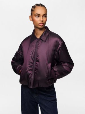 PCELARA PADDED RIBSTOP BOMBER Plum Perfect