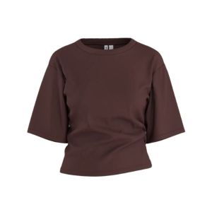 HDRIVA SS BOXY DRAPED T-SHIRT Puce