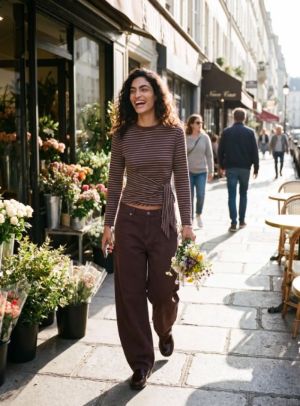 JXSOPHIA BOXY LS SCARF TEE JRS Huckleberry/Fud