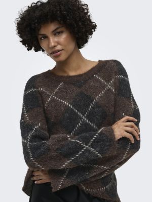 ONLNOEME LS PATTERN O-NECK NCA Coffee Bean/Big