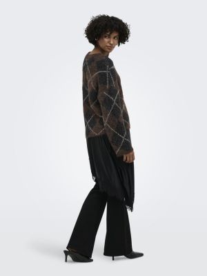 ONLNOEME LS PATTERN O-NECK NCA Coffee Bean/Big