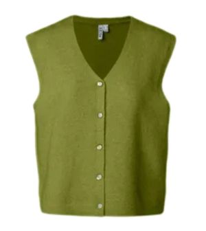 PCELLY SL KNITTED V-NECK VEST Woodbine