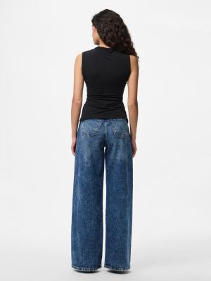 PCMADISON SL DRAPED TOP JRS NO Black