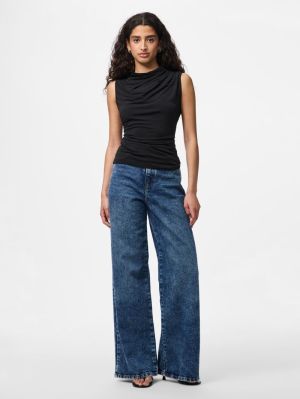 PCMADISON SL DRAPED TOP JRS NO Black