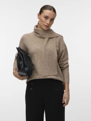 VMGIANNA LS SCARF PULLOVER Silver Mink/MEL
