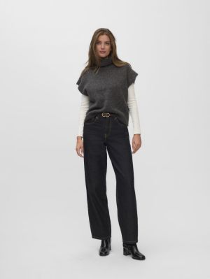 VMINGRID SL ROLLNECK VEST BOO Dark Grey Melan