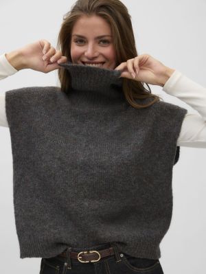 VMINGRID SL ROLLNECK VEST BOO Dark Grey Melan